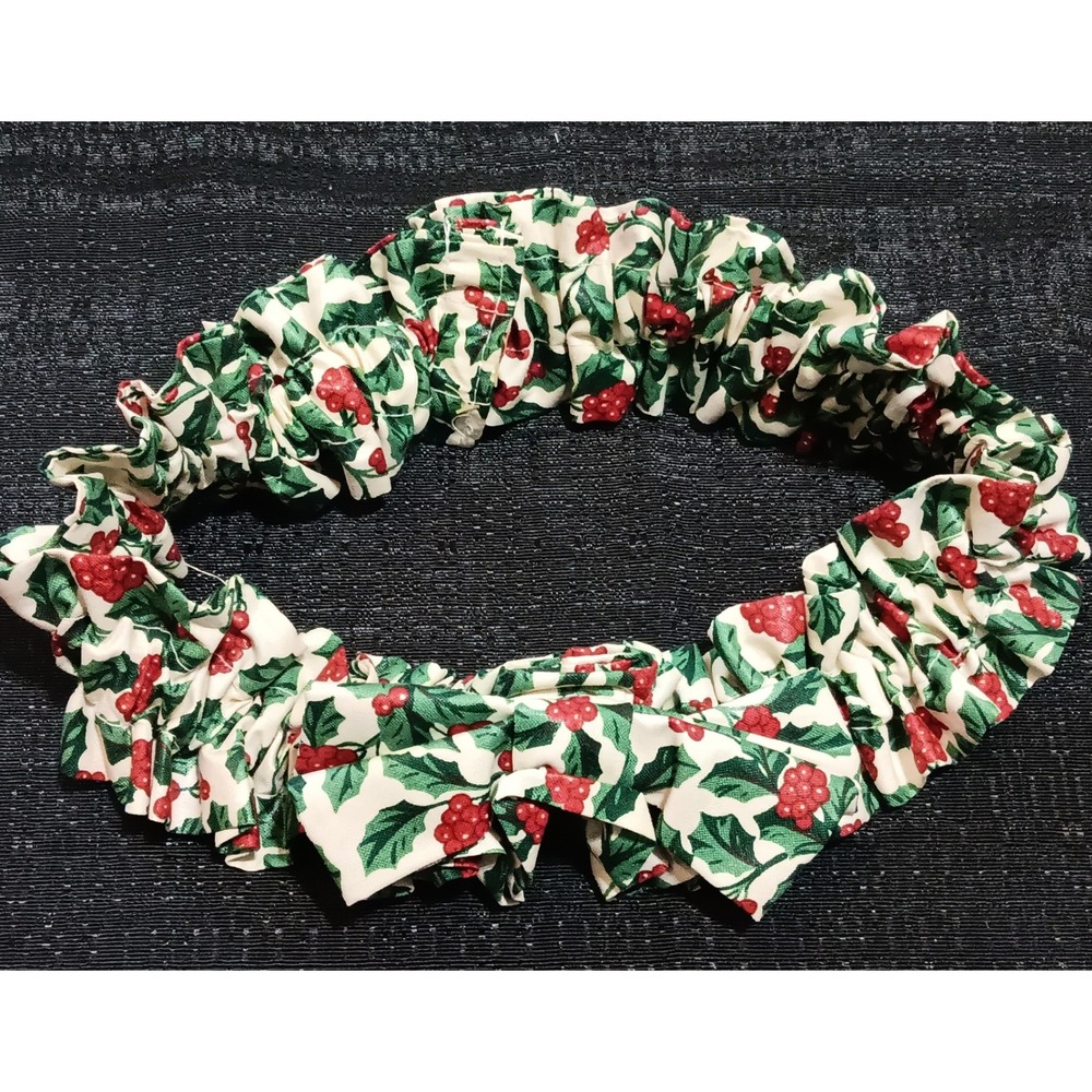 Longaberger Garter Med Holly Berry Christmas Cotton Bow Made in USA 261747